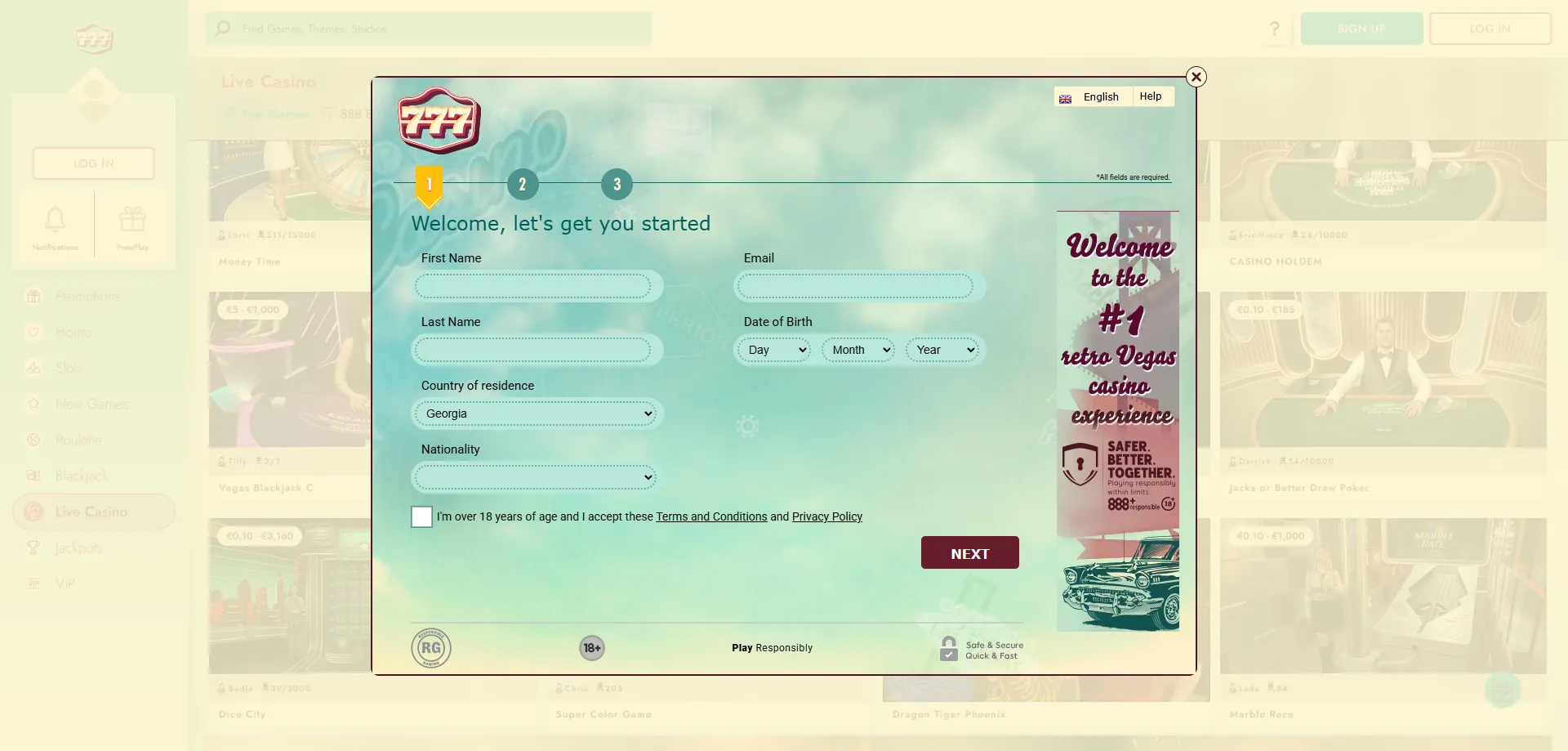 How to register at 777 Casino — step-by-step sign up guide